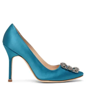 Hangisi 105 teal satin pumps
