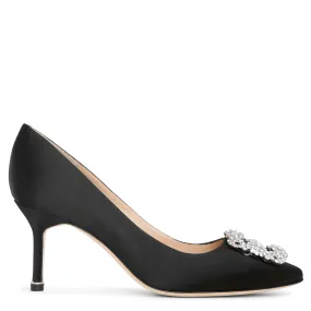 Hangisi 70 black satin pumps