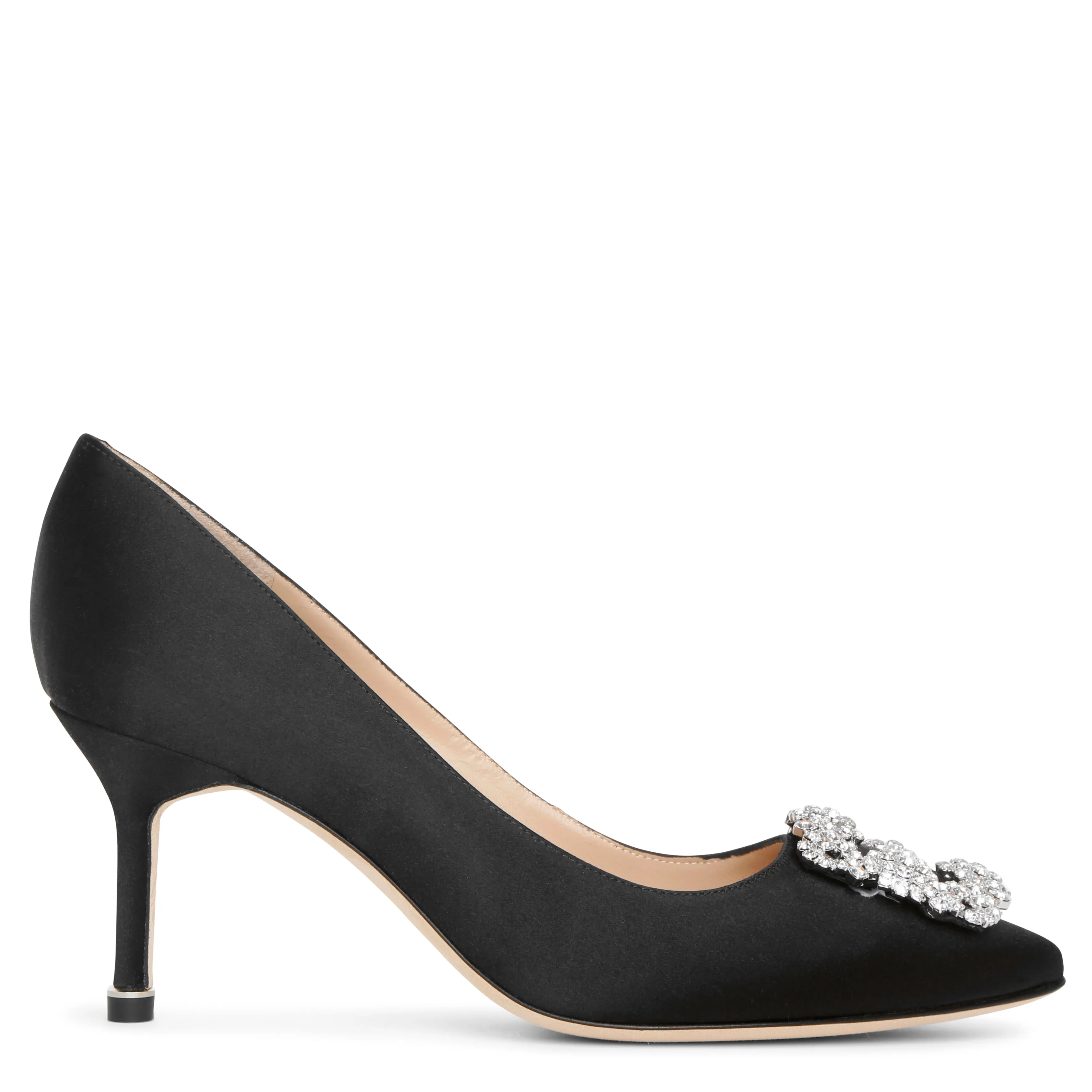 Hangisi 70 black satin pumps