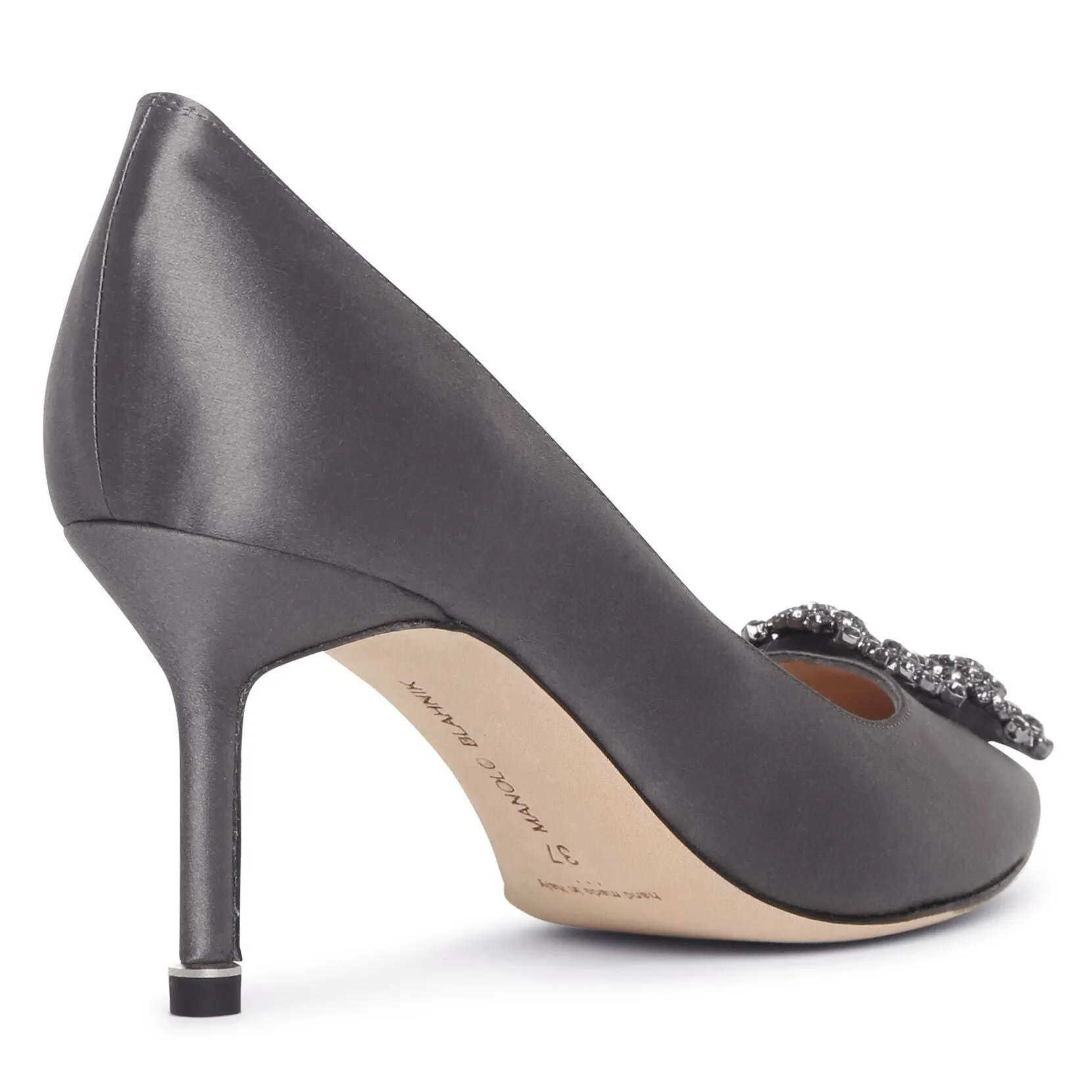 Hangisi 70 grey satin pumps