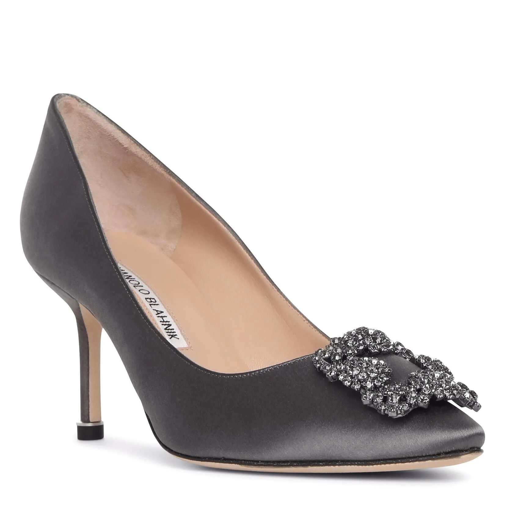Hangisi 70 grey satin pumps