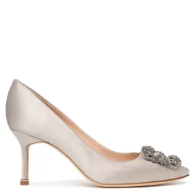 Hangisi 70 light grey satin pumps