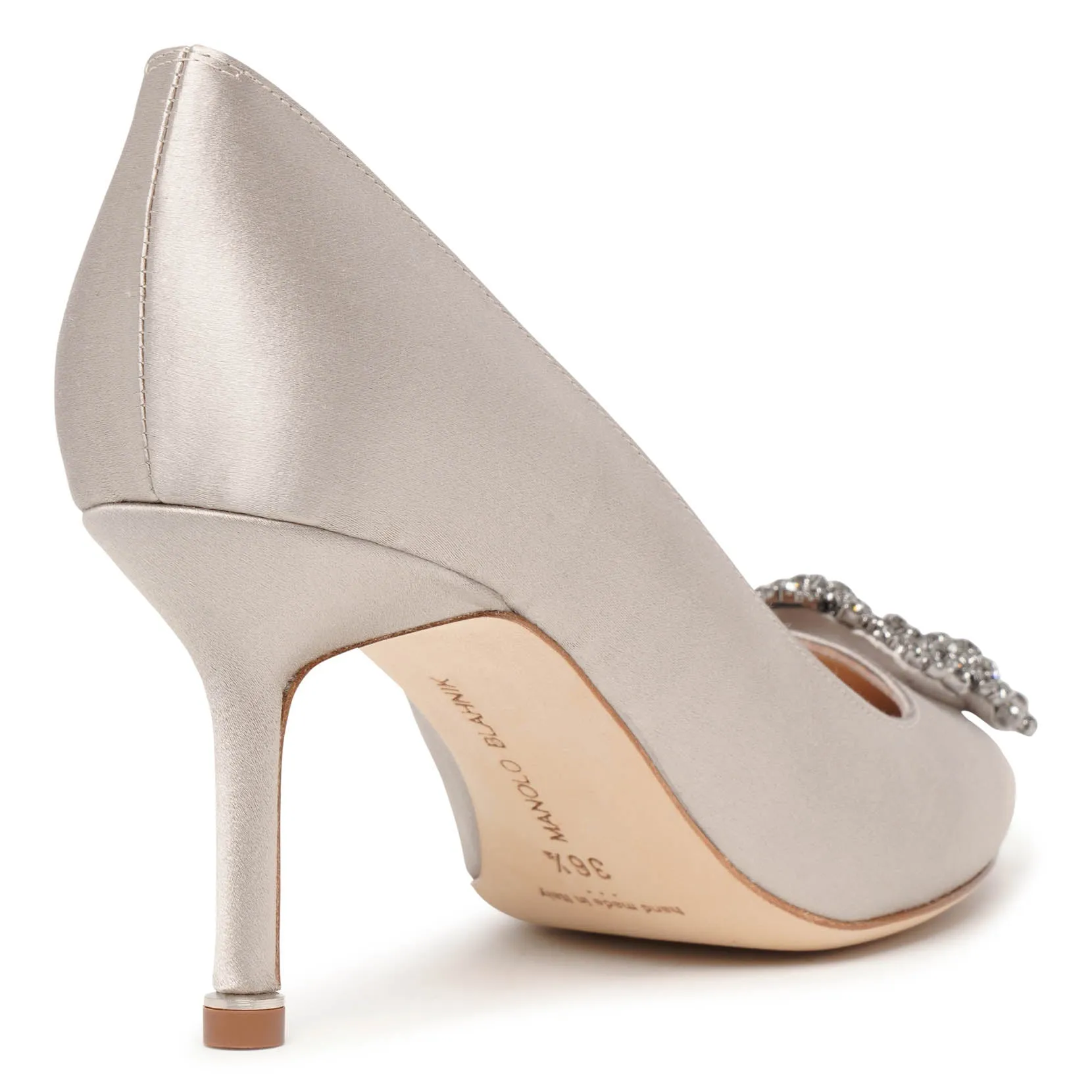 Hangisi 70 light grey satin pumps