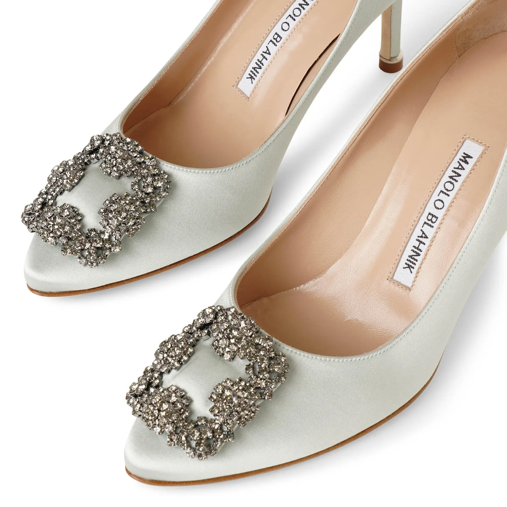 Hangisi 70 mint satin pumps