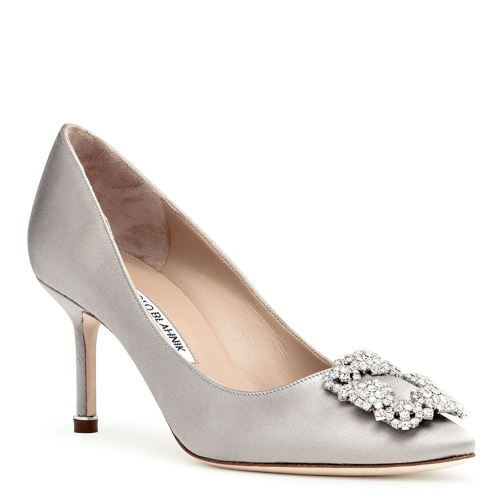 Hangisi 70 silver grey satin pump
