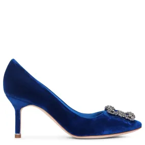 Hangisi 70 velvet blue pumps
