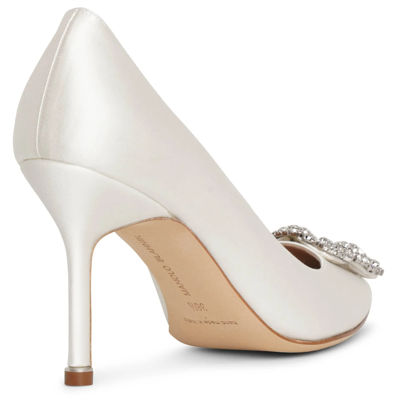 Hangisi 90 ivory satin pumps