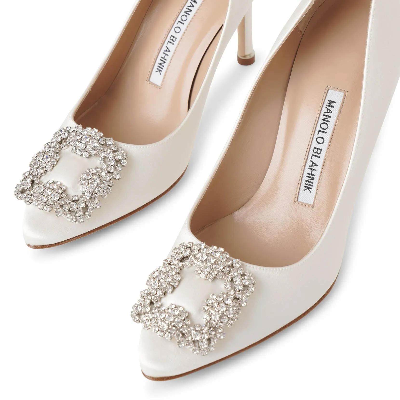 Hangisi 90 ivory satin pumps