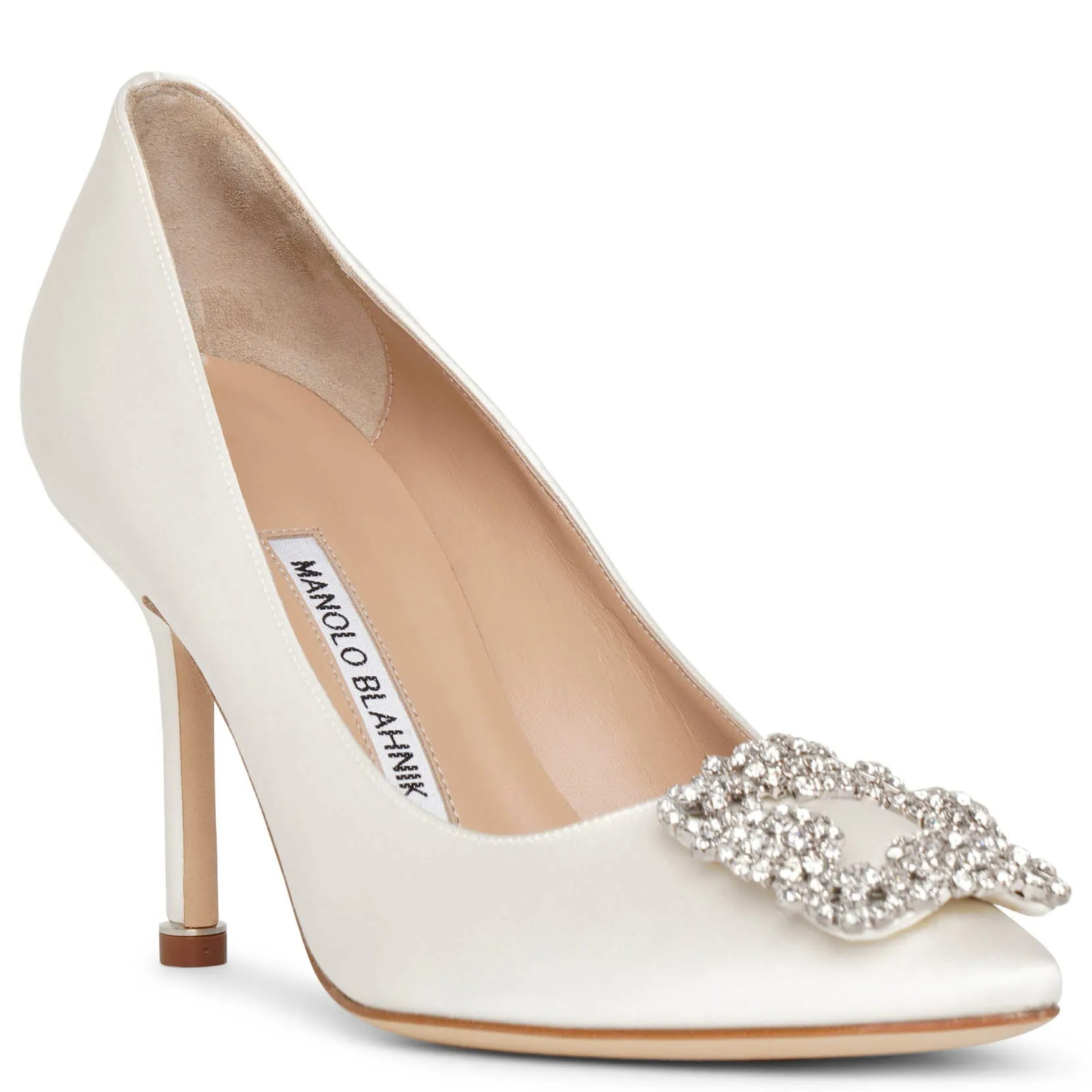 Hangisi 90 ivory satin pumps