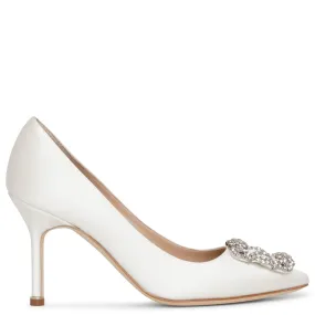 Hangisi 90 ivory satin pumps