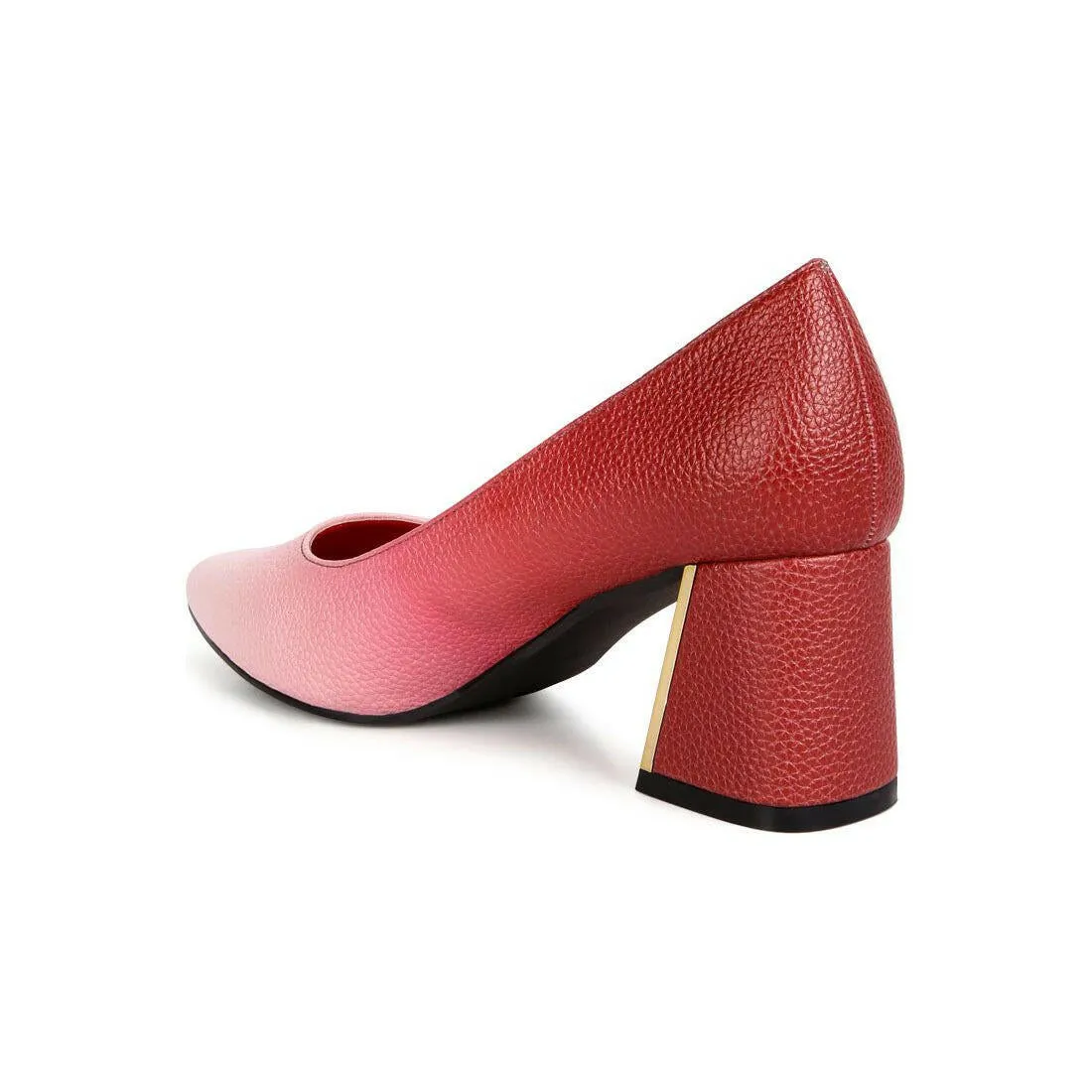 Harlow Metallic Accent Block Heel Pumps