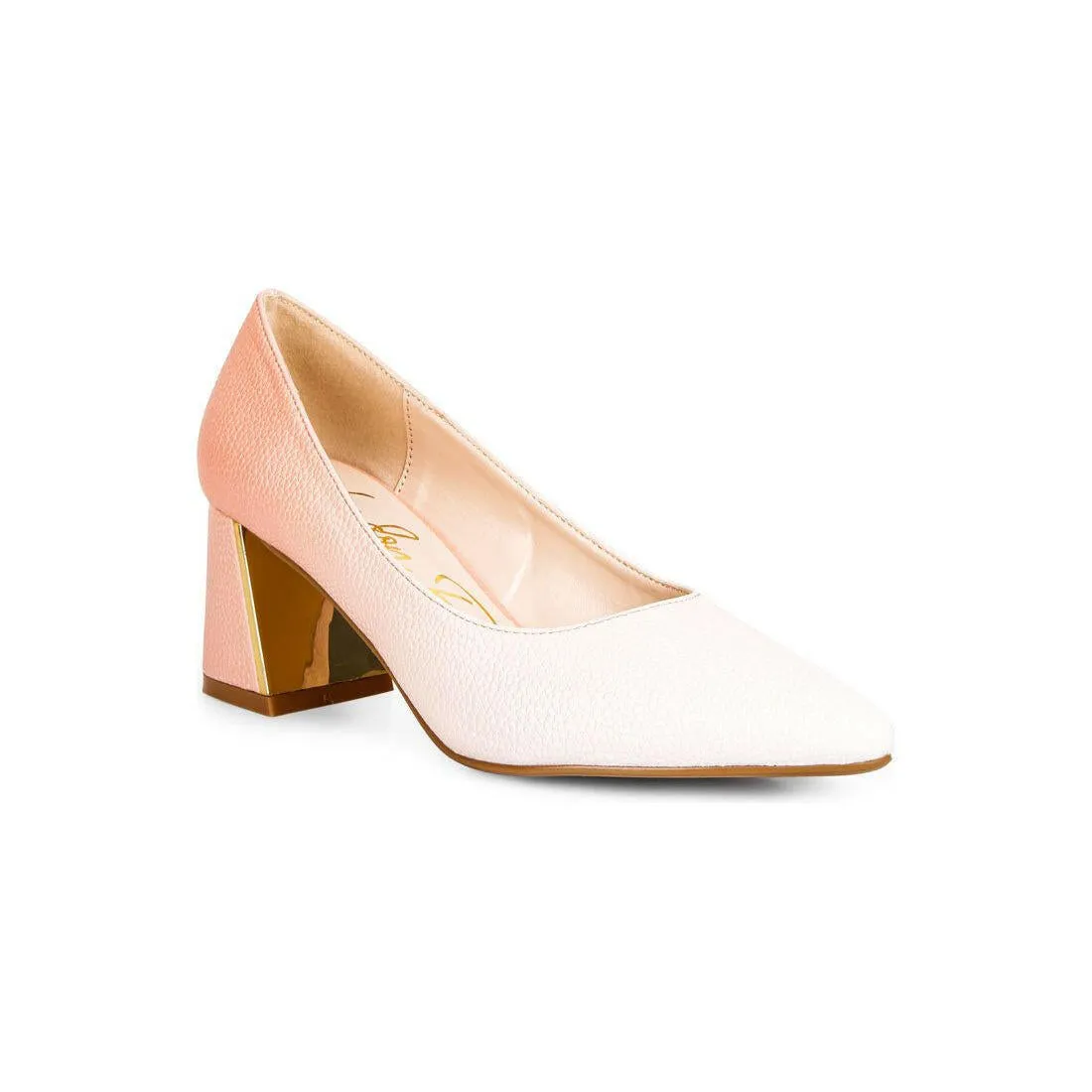 Harlow Metallic Accent Block Heel Pumps