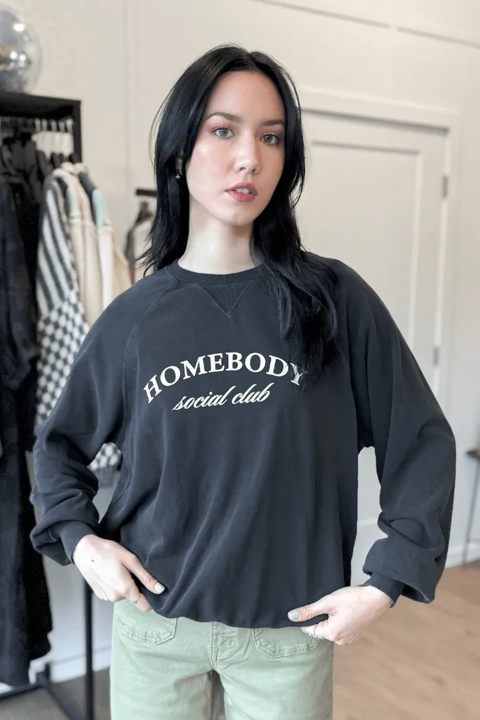 Homebody Social Club Sweatshirt in Black