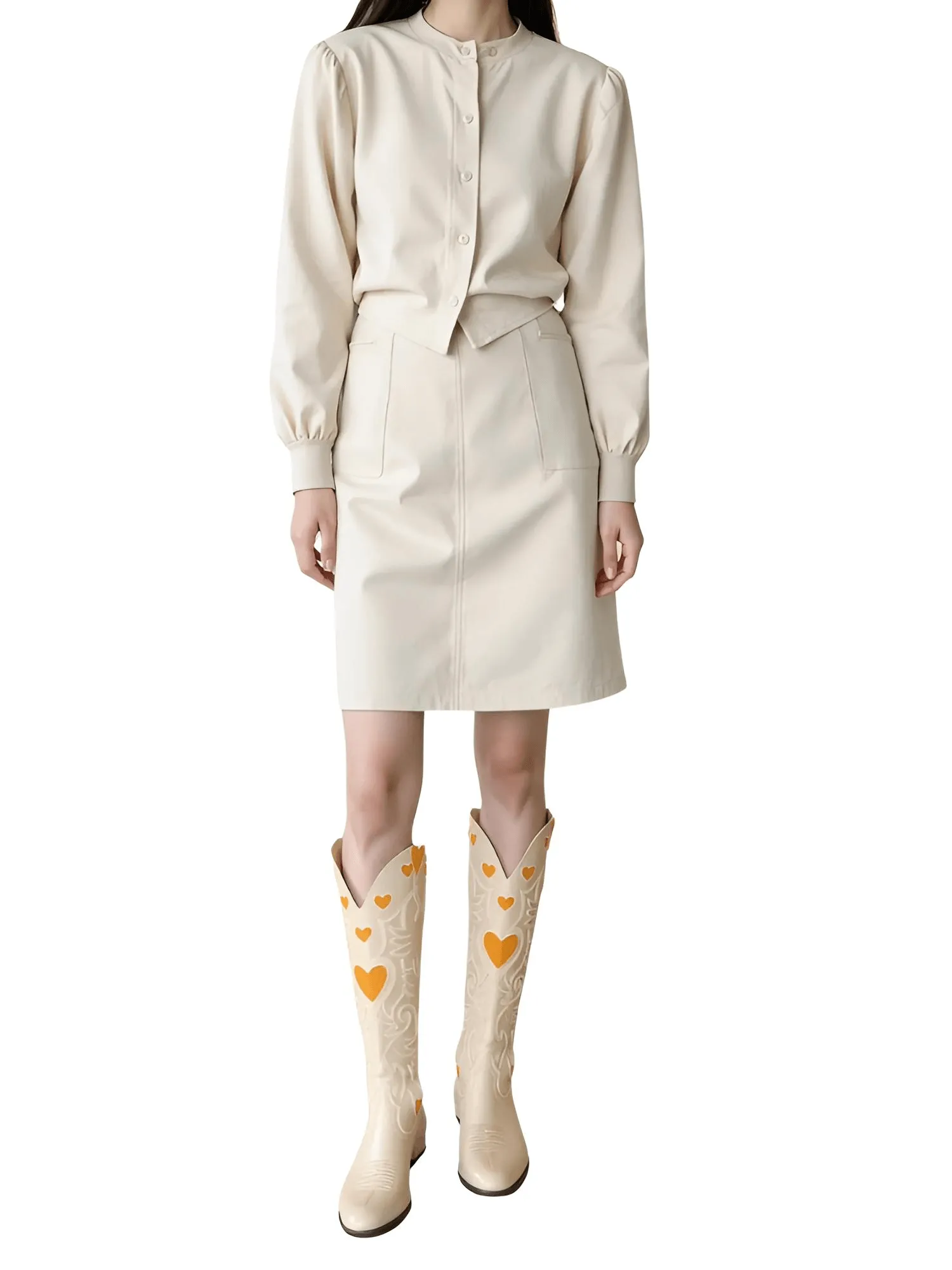 Knee High Heart Shape Cowboy Boots For Women - In 8 Colors!