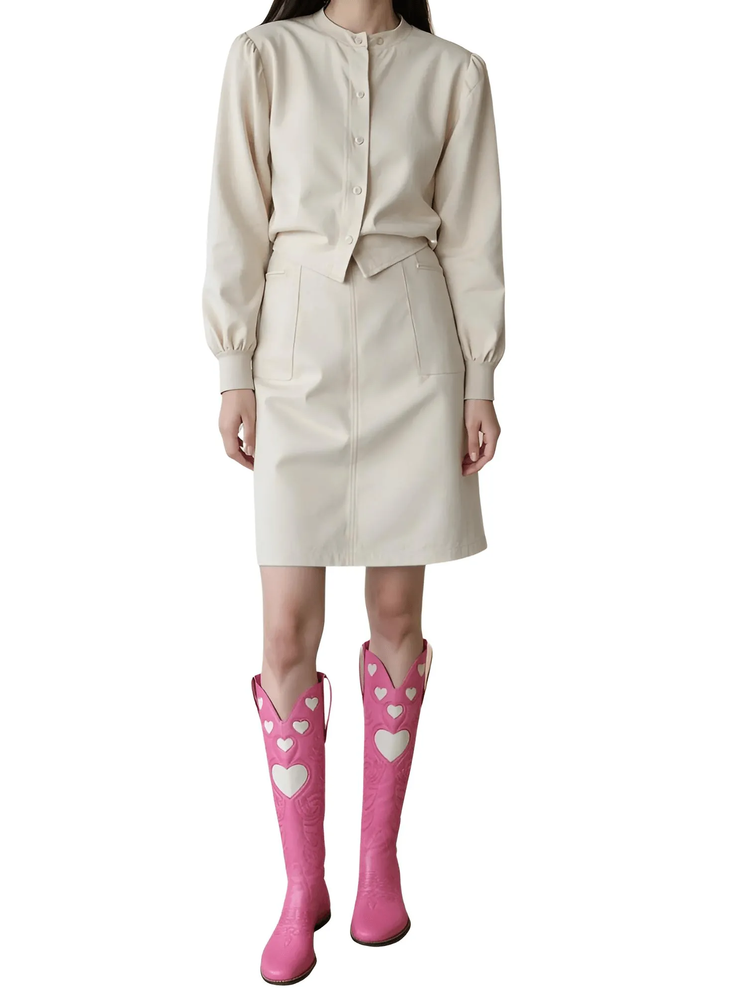 Knee High Heart Shape Cowboy Boots For Women - In 8 Colors!