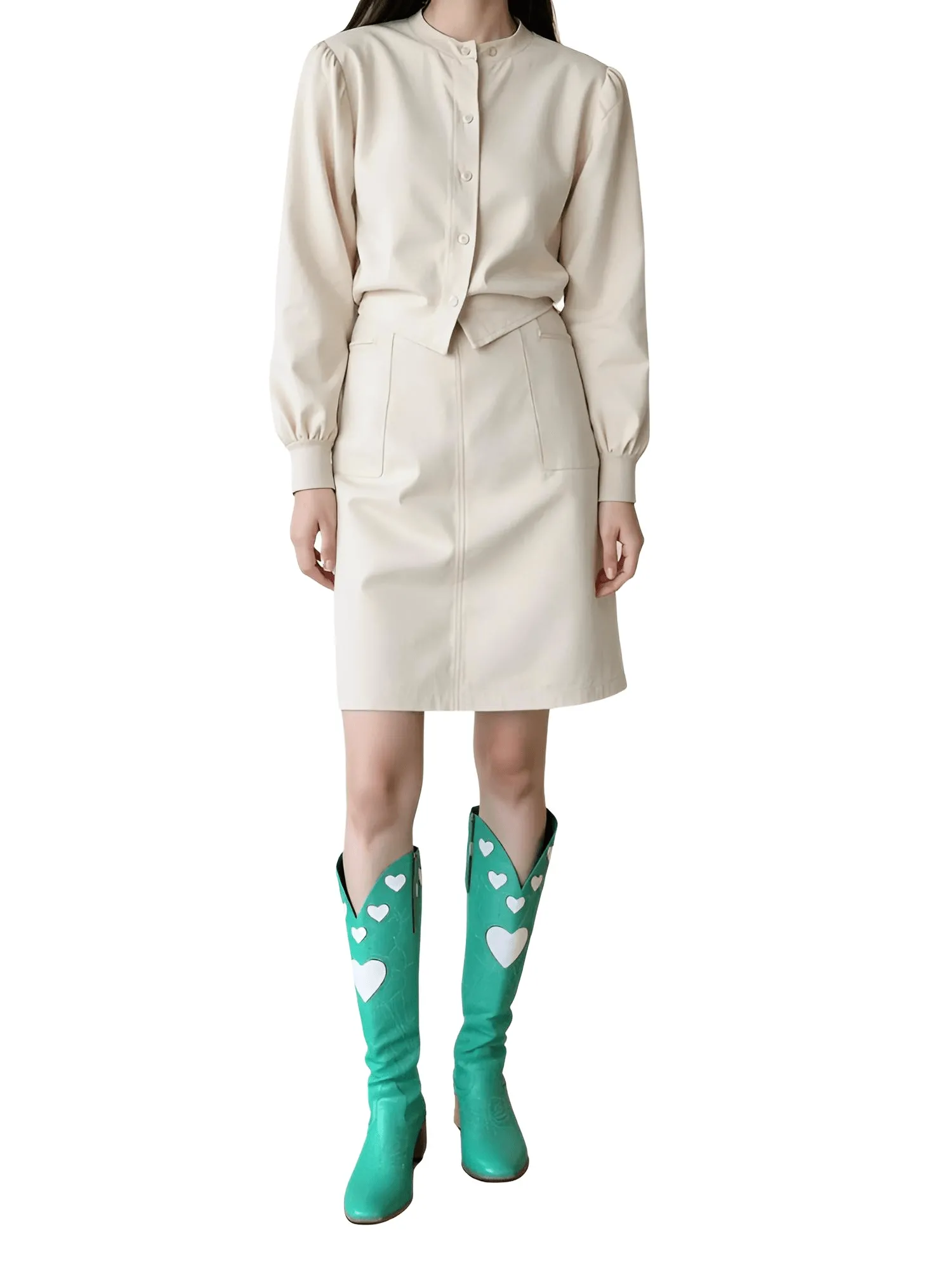 Knee High Heart Shape Cowboy Boots For Women - In 8 Colors!