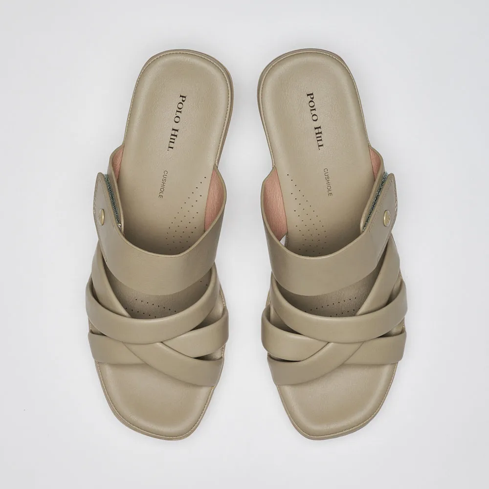 Ladies Slip On Heeled Sandals