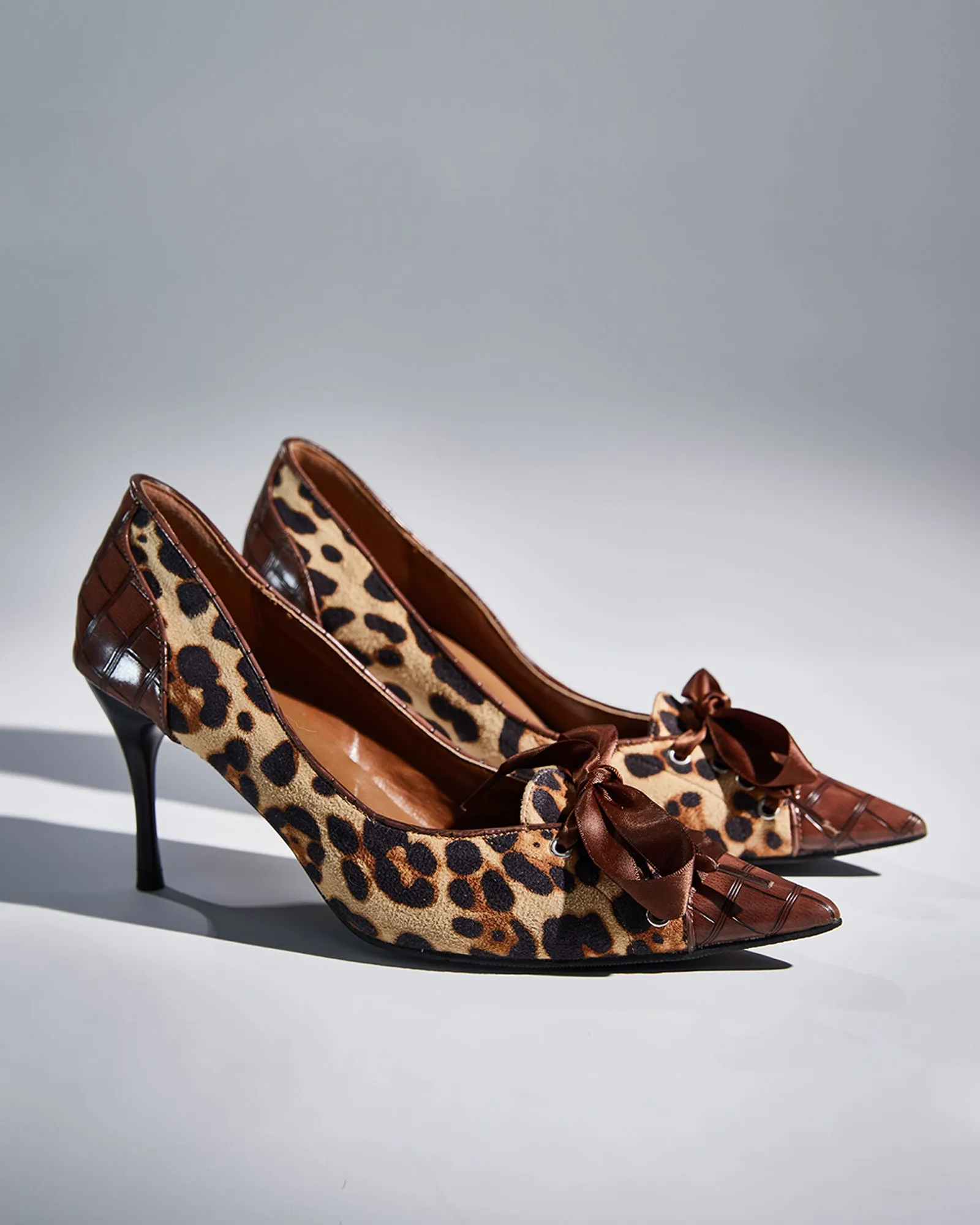 Lavinia Bow Leopard Print Pumps
