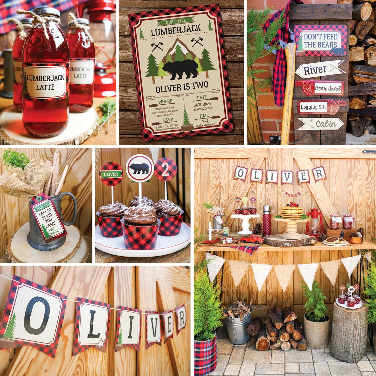 Little Lumberjack Party Decorations Set | Wilderness Forest Party