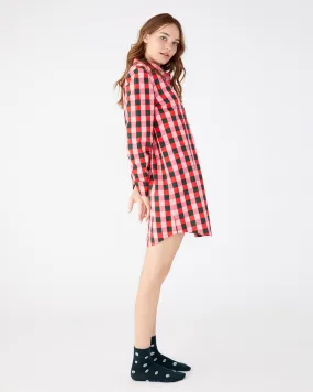 Long Sleeve Leisure Dress - Buffalo Plaid
