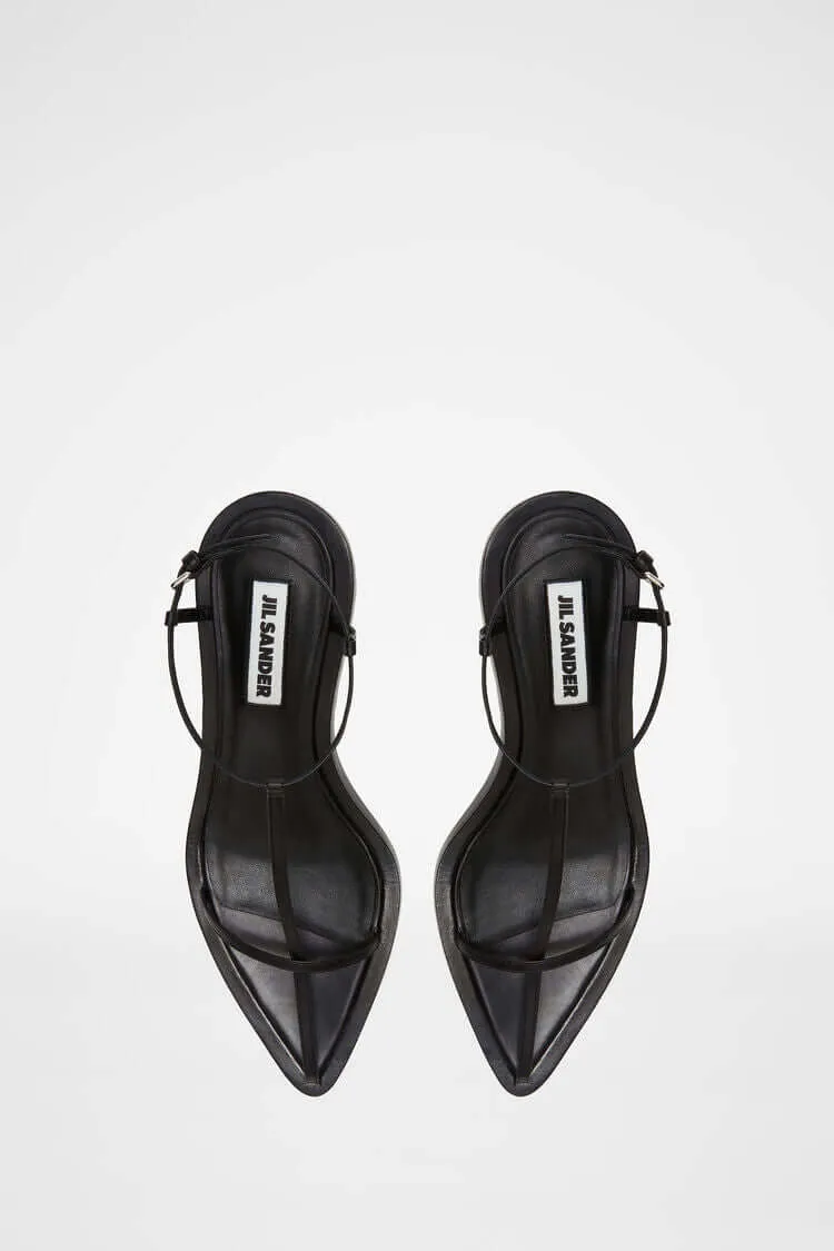Louis-Heeled Leather Sandal