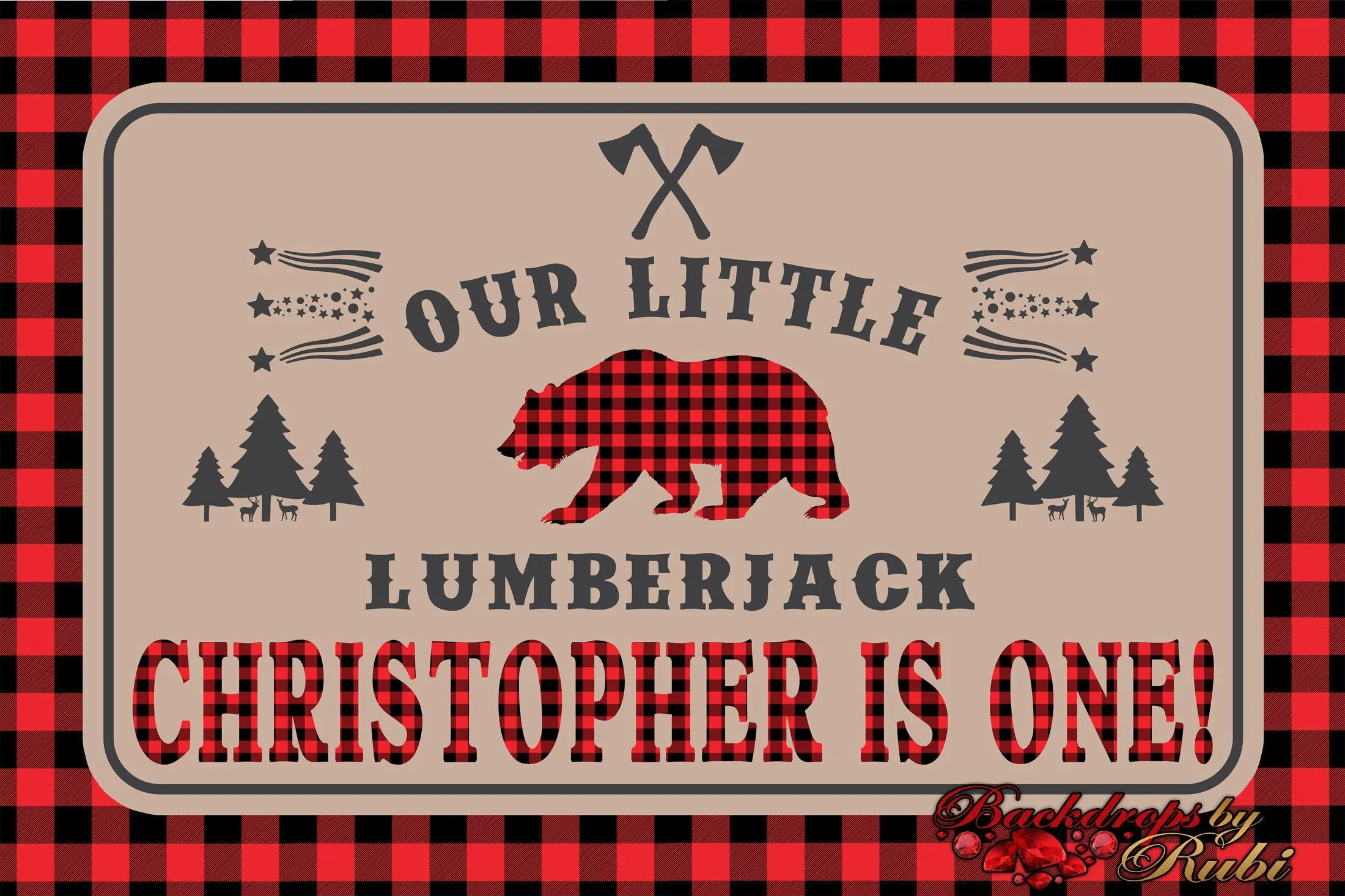 Lumberjack Backdrop, Buffalo Plaid Backdrop, Lumberjack  Banner, Lumberjack Buffalo Plaid,  Lumberjack Party,  Lumberjack Birthday