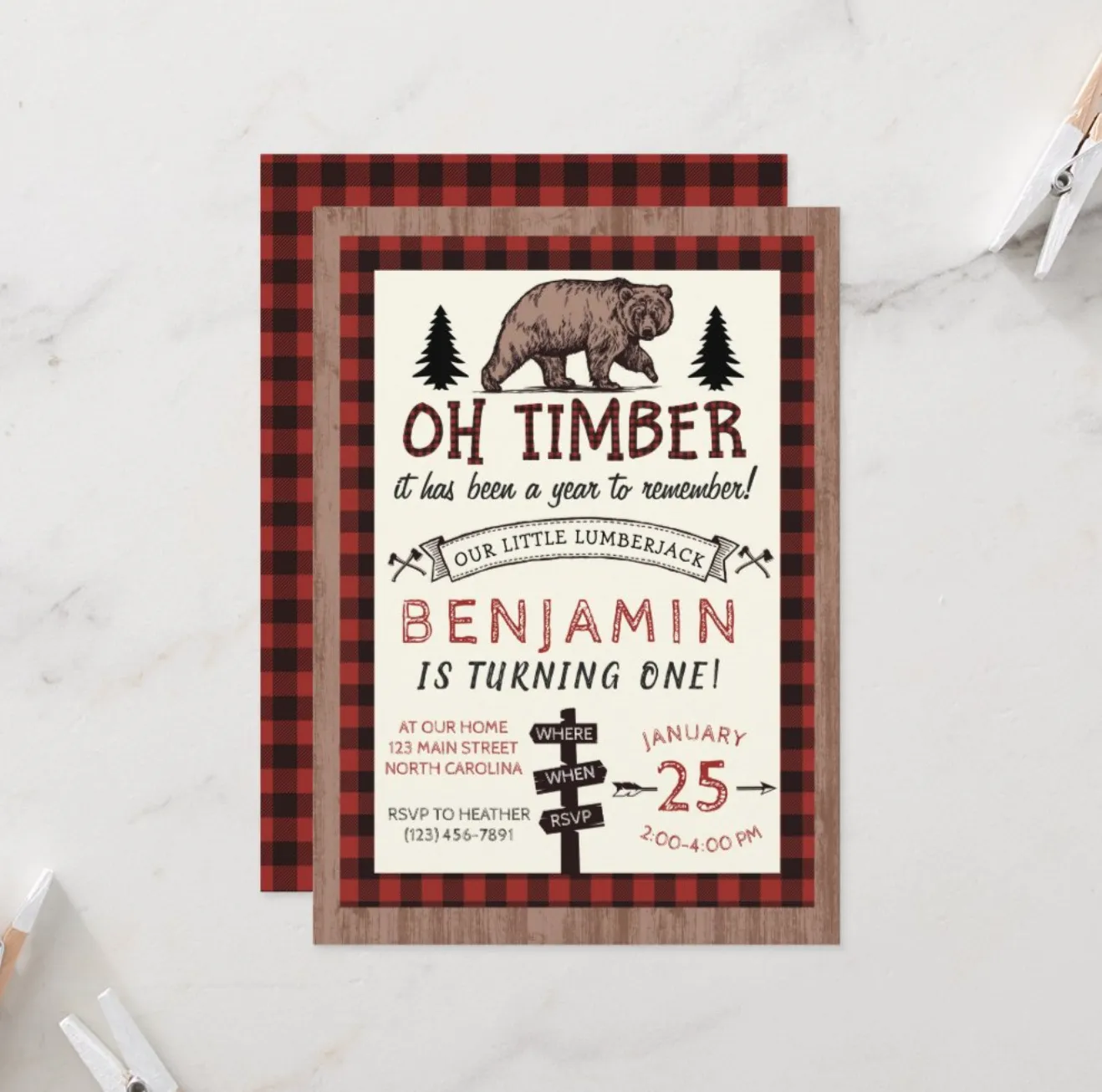 Lumberjack Birthday Invitation Woodland Birthday