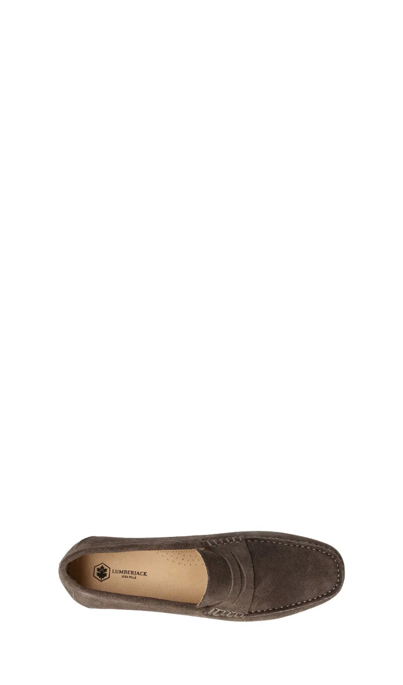LUMBERJACK Mocassino uomo grigio in suede