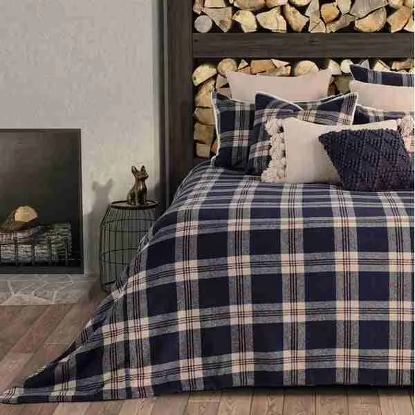 Lumberjack Plaid Navy And Red Blanket