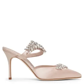 Lurum 90 nude satin mules