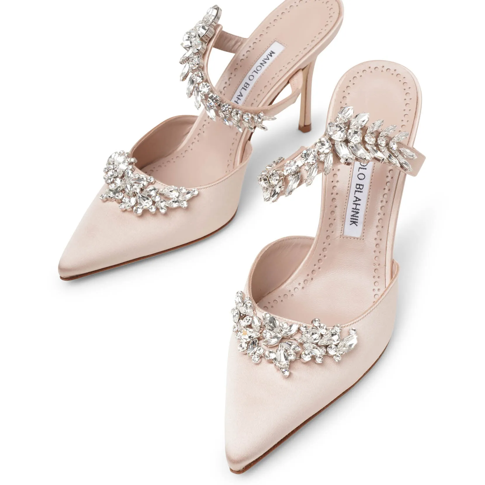 Lurum 90 nude satin mules