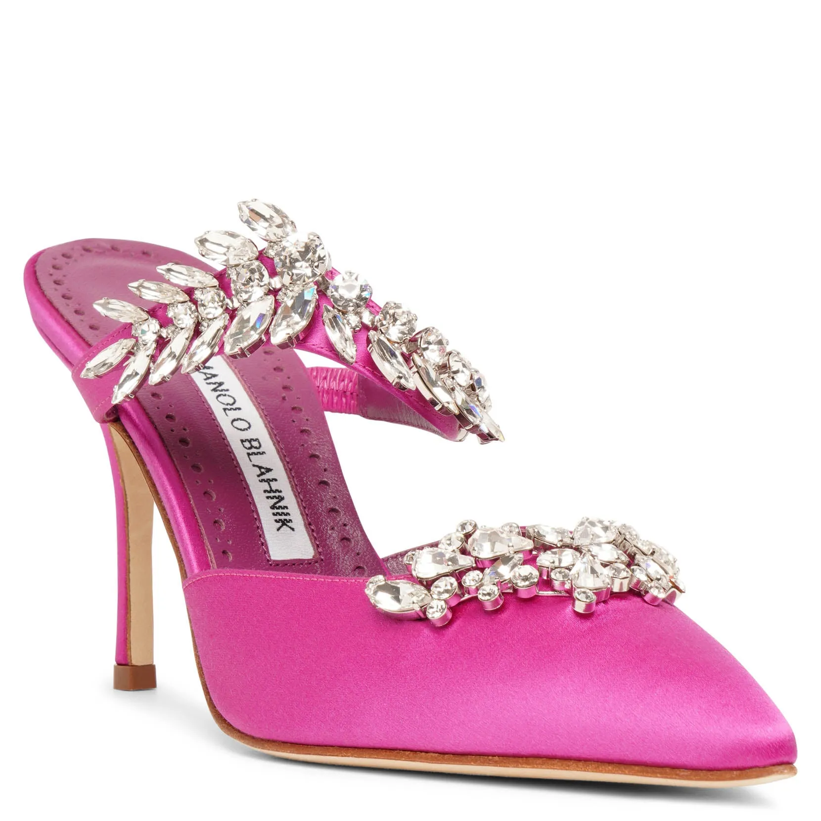 Lurum 90 pink satin mules