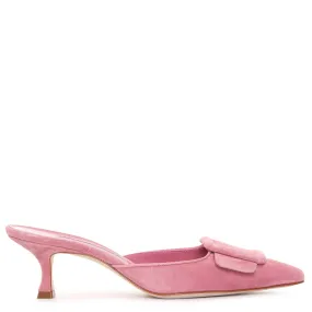 Maysale pink suede mules