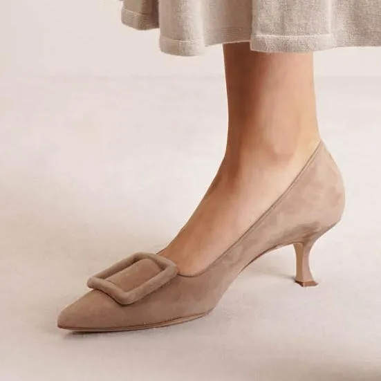 Maysale pump 50 nude suede