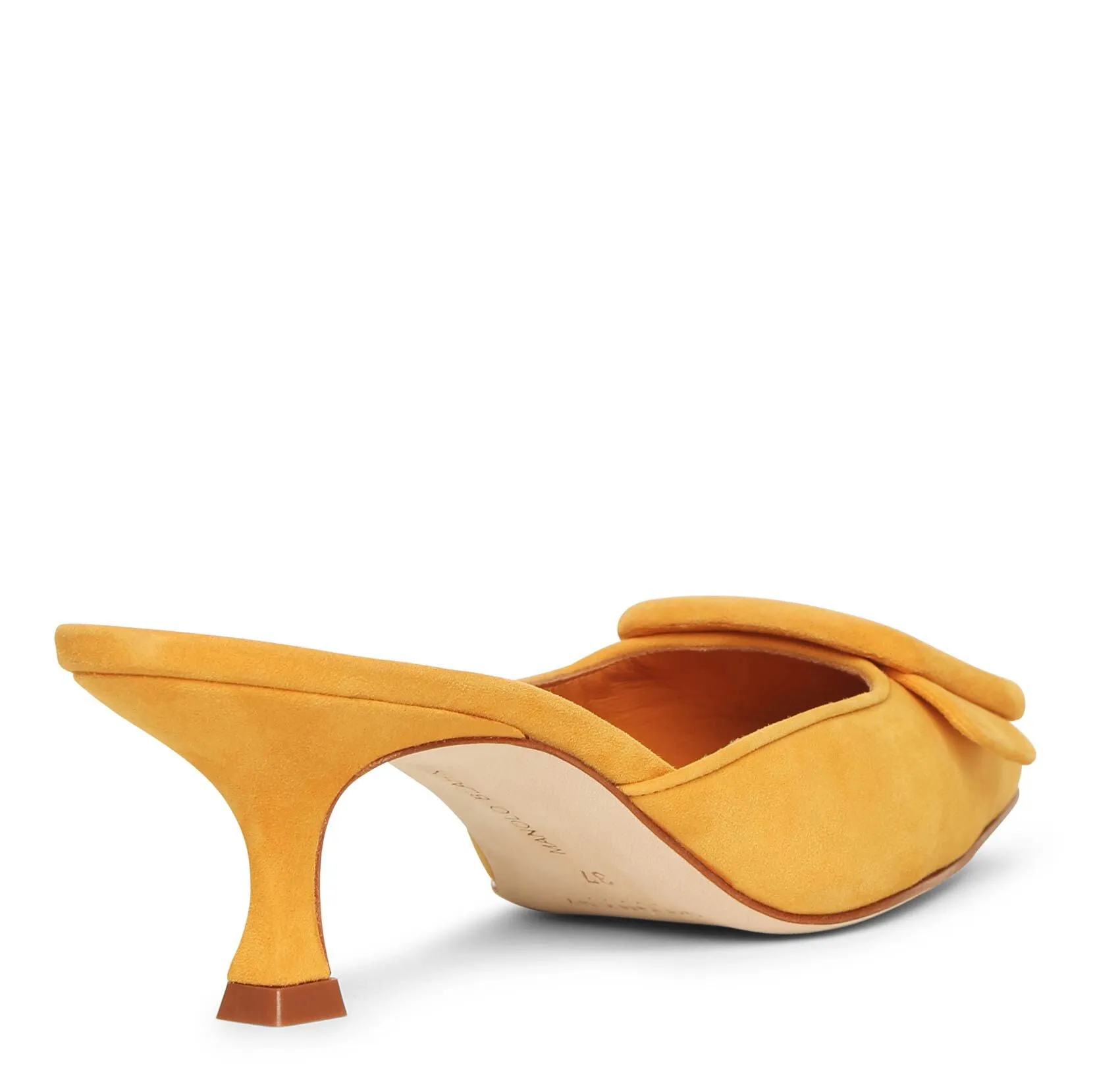 Maysale yellow suede mules