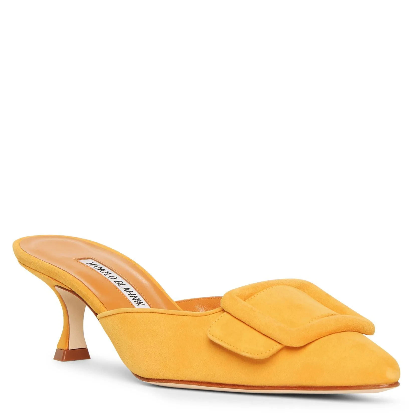 Maysale yellow suede mules