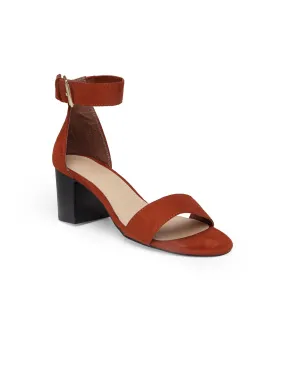 Mid- Heeled Red Sandals