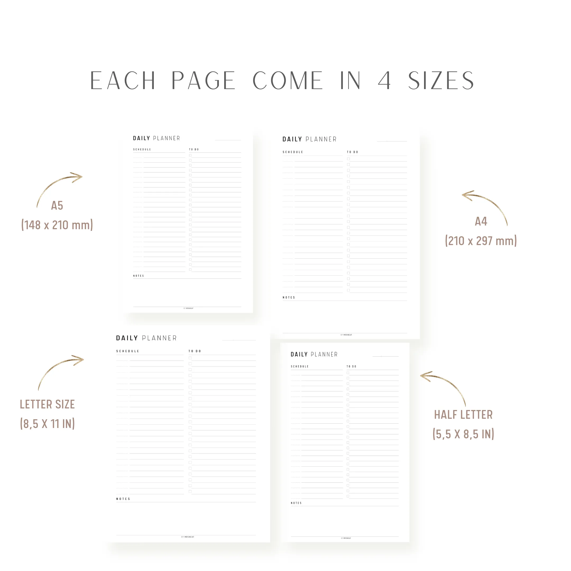 Minimalist Daily Planner Printable - M197