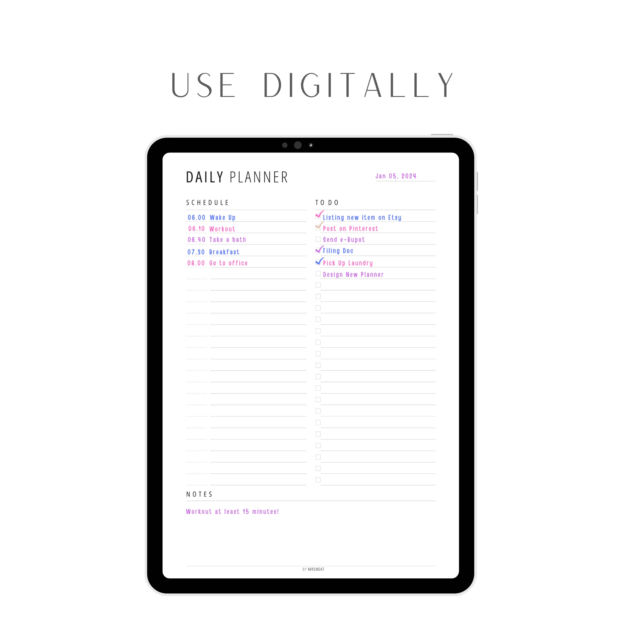 Minimalist Daily Planner Printable - M197