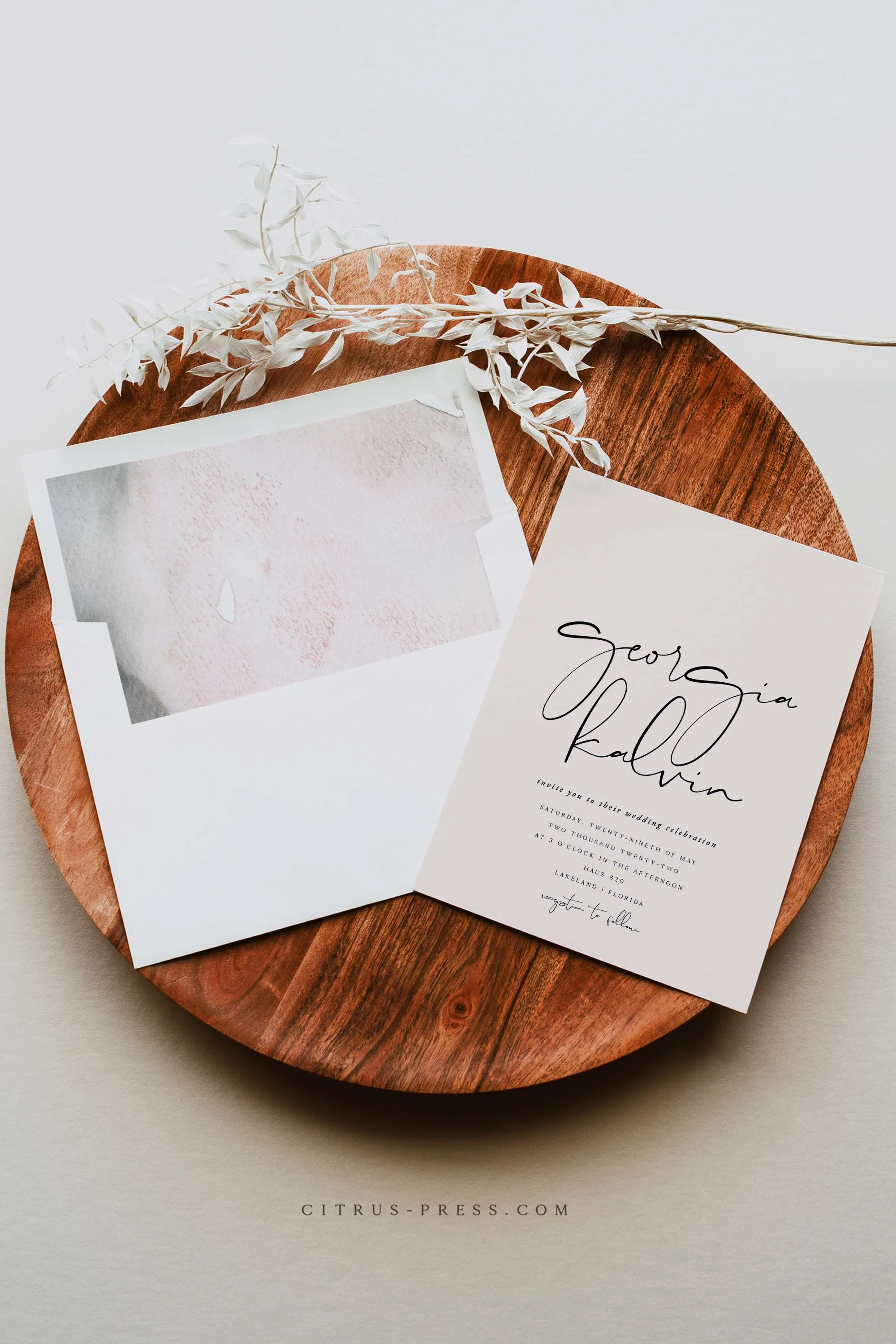 Modern Minimal Wedding Invitation | Georgia