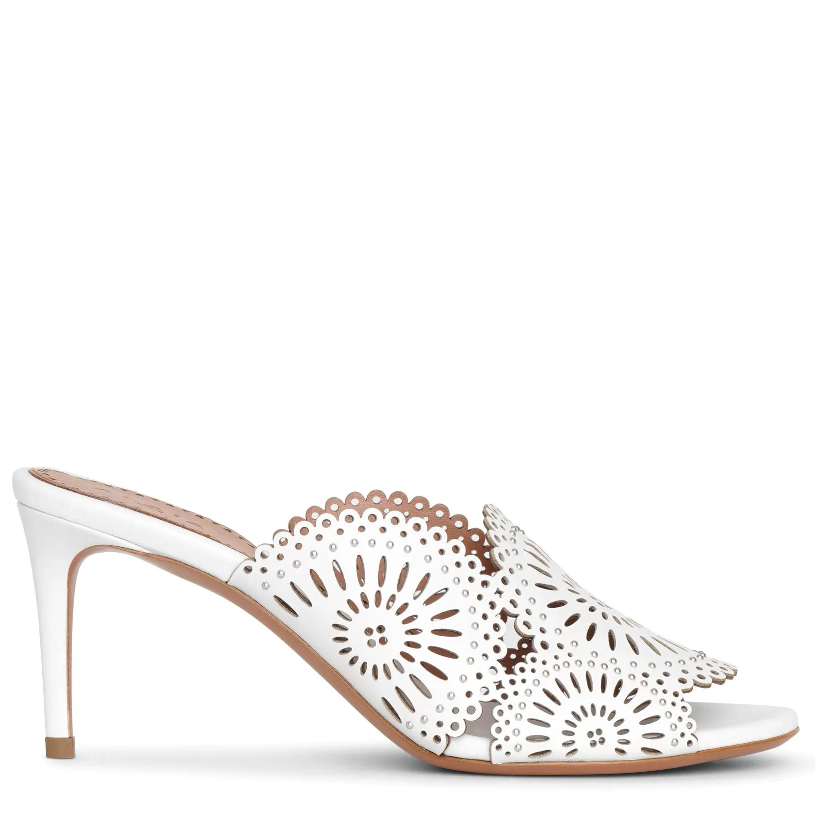 Molukai 70 white leather mules