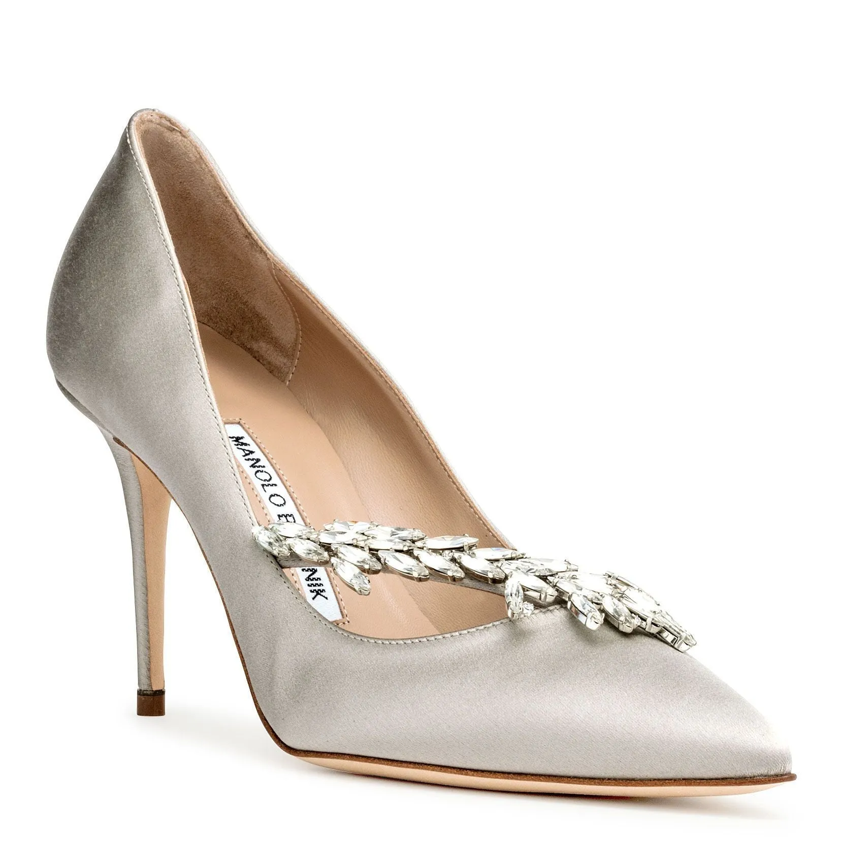 Nadira satin grey pumps
