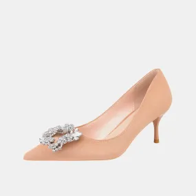 Nemesia Rhinestone Suede Pumps