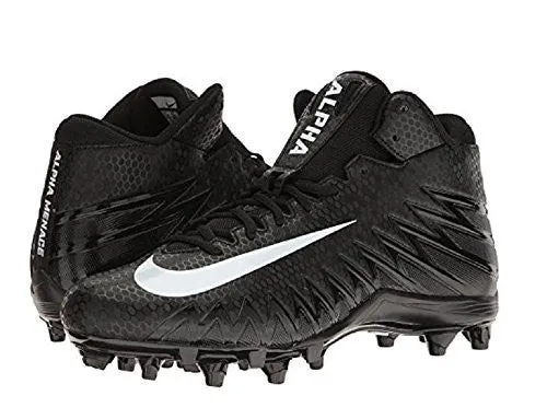 Nike Alpha Menace Varsity Mid Men's Football Cleats (15 D(M) US, Black/White/White)