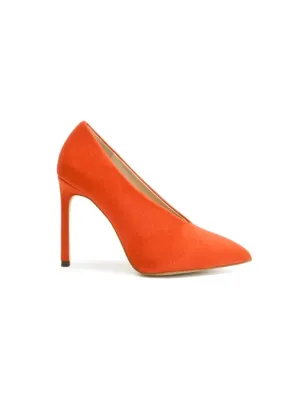 ORANGE POINTED PUMPS