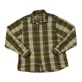 ORVIS Classic Earth Toned Lumberjack Plaid Check Heavy Cotton Long Sleeve Flannel Shirt