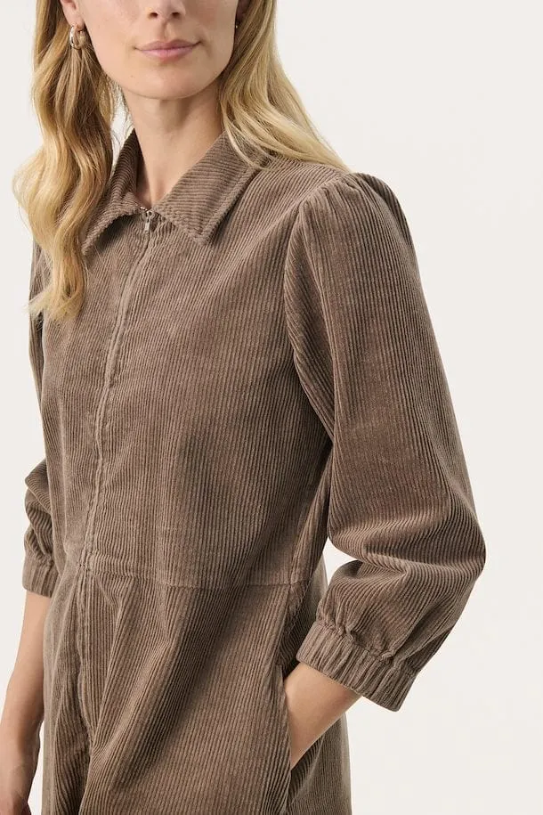 Part Two EyvorPW Corduroy Dress in Walnut