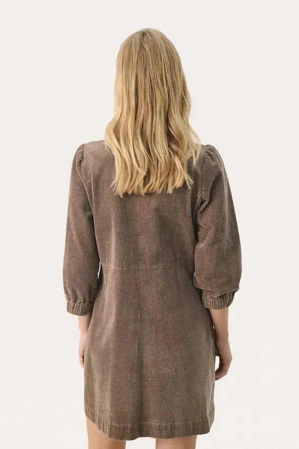 Part Two EyvorPW Corduroy Dress in Walnut