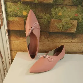 Pink Pointed Pumps in Flat
