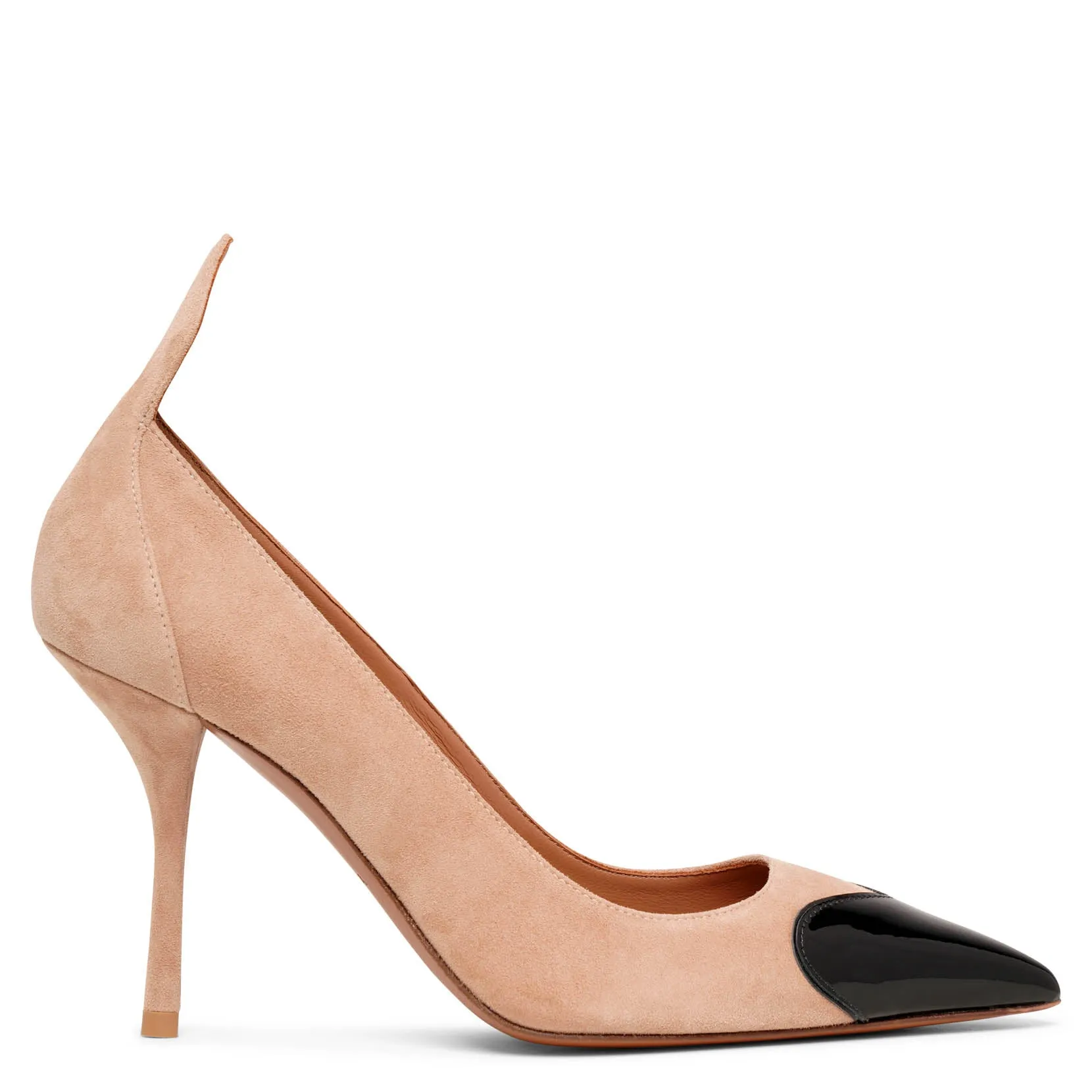 Pump Coeur 90 black and beige suede pumps